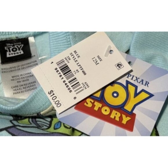 Disney Pixar Toy Story Size 12M Light Blue Buzz Lightyear Fleece Sweatshirt - Picture 3 of 4